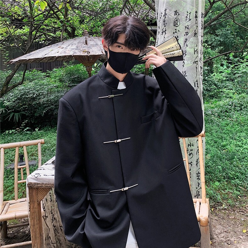 新中式金属搭扣设计西服男大码情侣西装男外套XF77858P85控138,男装西服,星座227-7