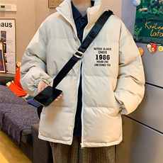 港风秋冬新款保暖立领宽松棉服外套男MY62042P95控118，男装棉衣，电商A268A