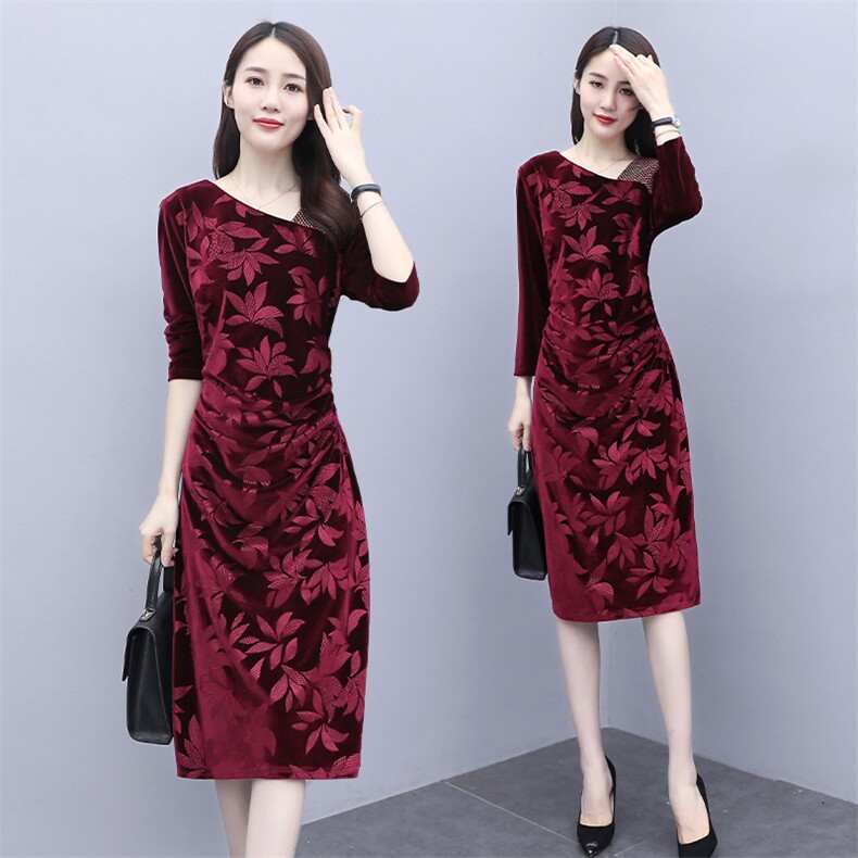 2021年秋季时尚百搭气质优雅熟女连衣裙，女装连衣裙，贵人树