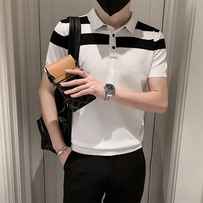 polo衫男夏季新款潮流短袖t恤男士潮牌修身百搭休闲翻领上衣,男装T恤,星座1210-1