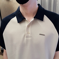 夏男翻领POLO衫拼色男休闲宽松休闲衬衣小伙A236-82562-P55，男装Polo衫，电商A236
