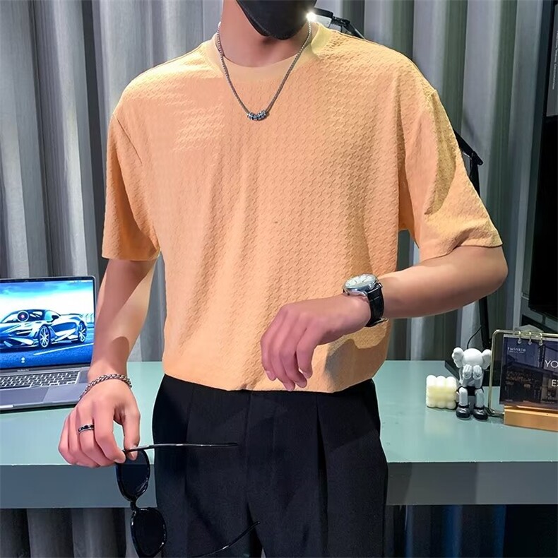 西裤男休闲直筒九分裤坠感免烫巴黎扣西装裤男生薄款 T573图片
