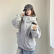 网图重磅380克全棉得物品质立领双拉链开衫卫衣外套RH909-P46，女装短外套，四季星座610B