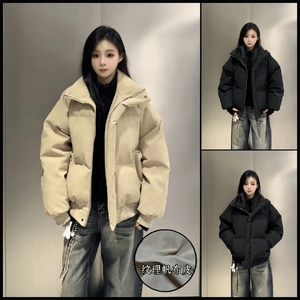 直播现货原版高品质冬季美式帆布皮棉服立体纹理加厚棉衣外套图片