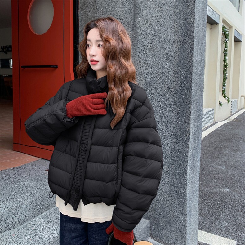 现货主推~秋冬新款针织拼接羽绒服外套90绒2B237-6132-P295-K418,女装羽绒服,2B237