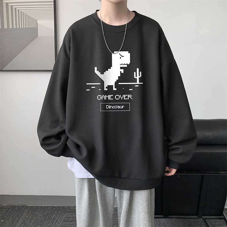 华夫格卫衣圆领卫衣男大码长袖t恤男外套HW76315-P30,男装卫衣,电商A040