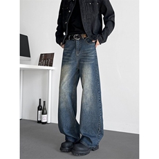 现货2025春季新vibe牛仔裤直筒cleanfit阔腿街头休闲K8286-P47，男装牛仔裤，星座512-4