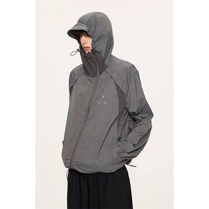 网图有货异形冰甲夏季斜拉链活片裁剪透气防嗮服外套男A730-P50,女装短外套,星座1505