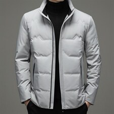 新款冬季鹅绒羽绒服男士休闲立领中青年外套夹克SNNYR86860-P220，男装羽绒服，电商B212（原钱塘6029）