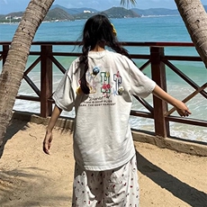 万针全刺绣工艺抖音得物高品质260克重磅纯棉双纱美式高街短袖T恤，男装T恤，电商A486