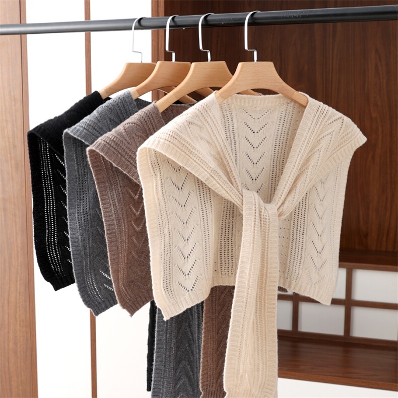 羊毛外搭针织披肩女洋气网红春薄款搭肩外套装饰空调房围巾，披肩，九月九羊绒