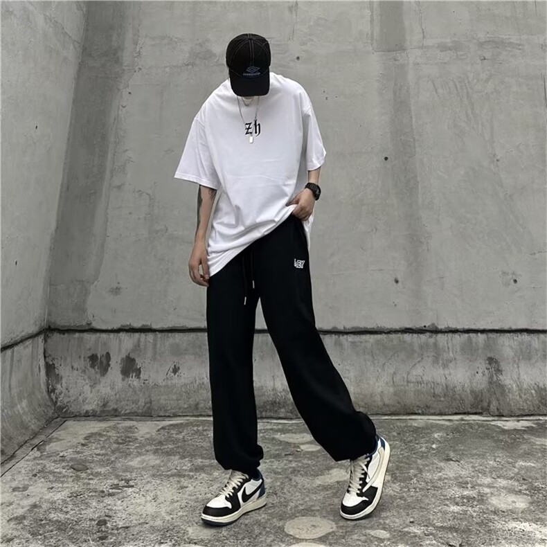 运动裤男夏款卫裤子男韩版潮流直筒裤学生宽松休闲长裤K4032-P33图片