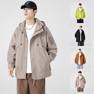 山系连帽夹克男士春秋新款户外冲锋衣工装上衣外套J90-P40图片
