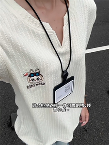 XZ809A/FFF07/P35/控48   肌理感绣花labubu背心T恤图片