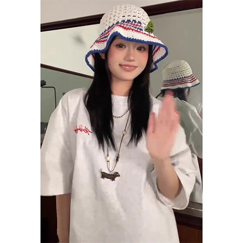 万针全刺绣工艺抖音得物高品质260克重磅纯棉双纱美式高街短袖T恤,男装T恤,电商A486-1