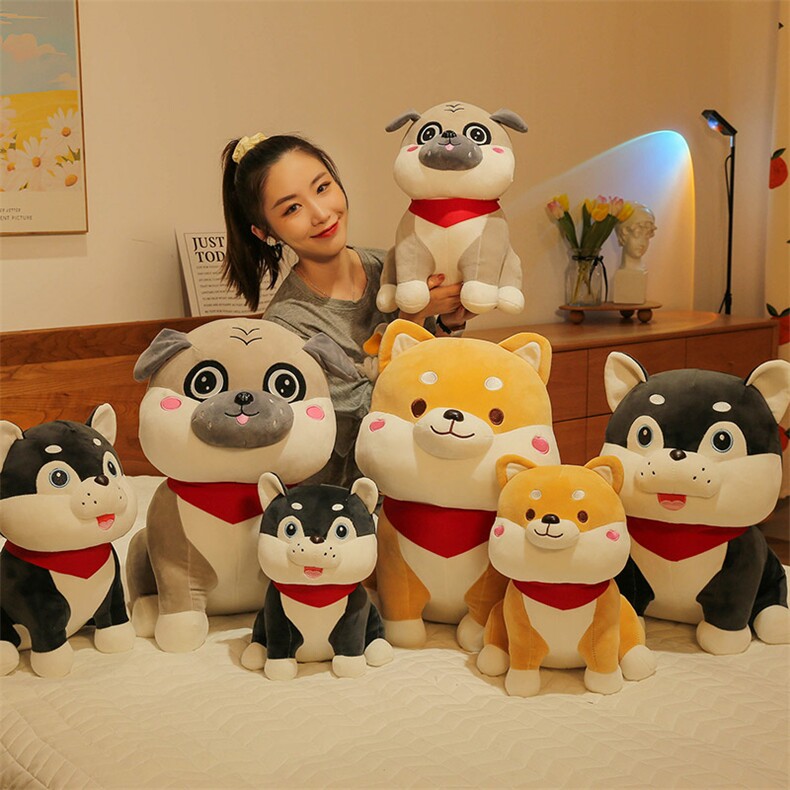 哈士奇斗牛柴犬坐姿小狗萌宠物礼物摆件，艾乐优网供