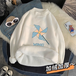 M18112-P45加绒款-P65半高领毛衣男士大码针织衫男毛线衣男