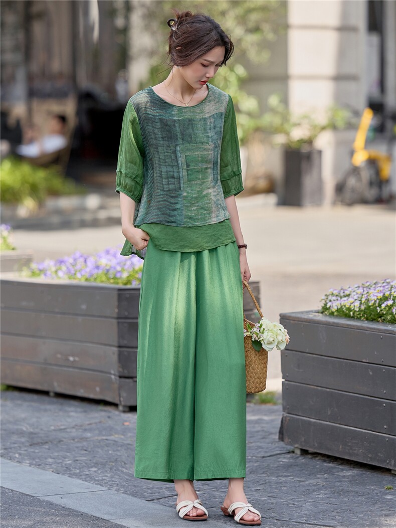 2026年夏季气质优雅宽松减龄女两件套,女装套装/套裙,依恋蒂丝