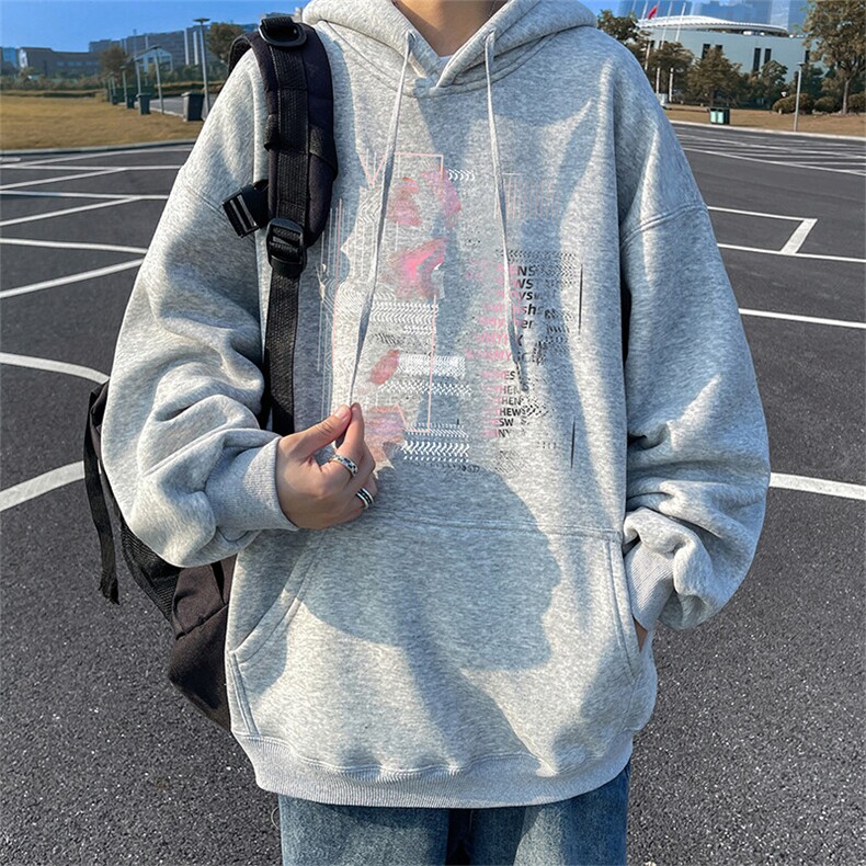 抖音得物供货 可提供视频 春装重磅美式宽松连帽卫衣DL2401图片