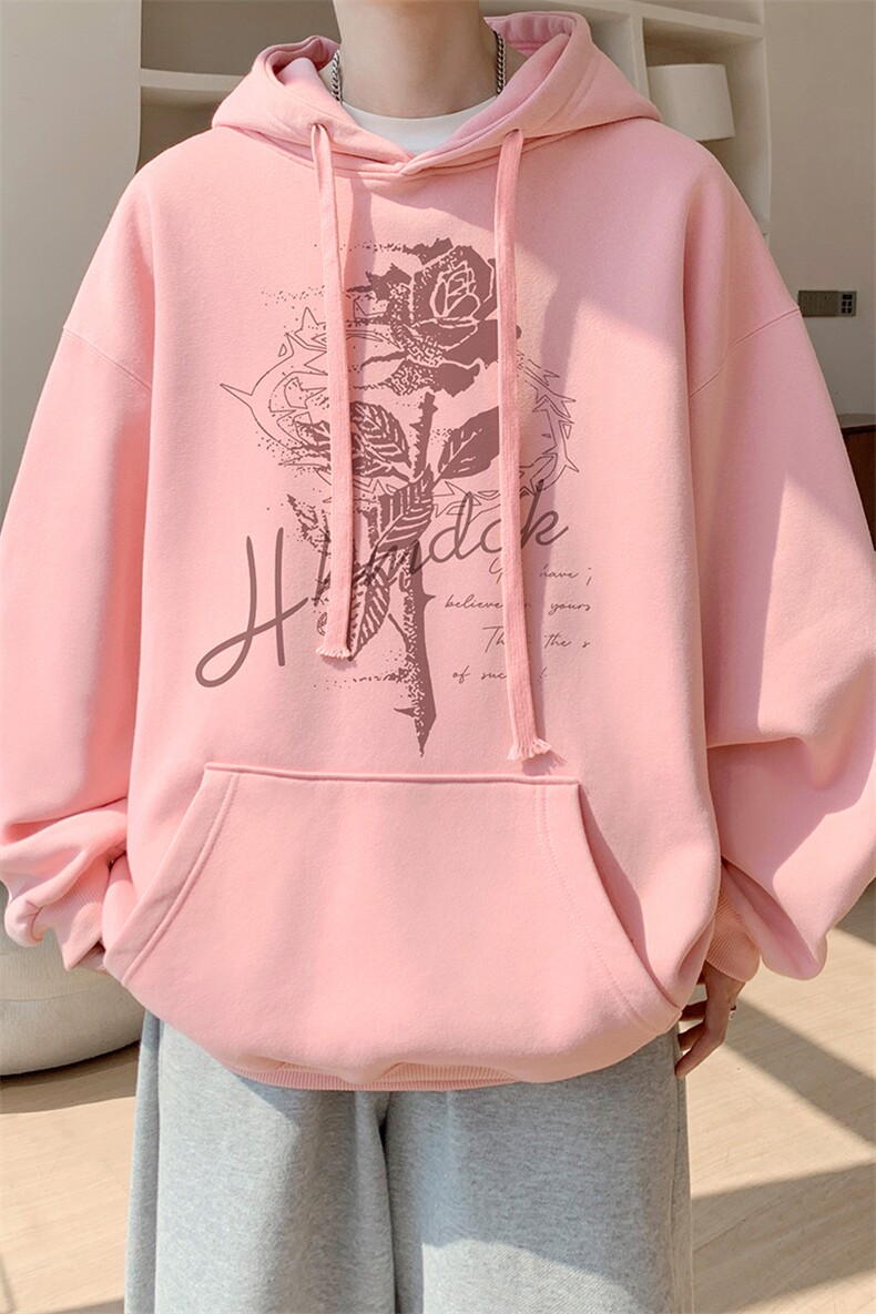 已注册/华棉春秋内景宽松连帽卫衣男美式大码WY00670/P45加绒P50,男装卫衣,电商B316
