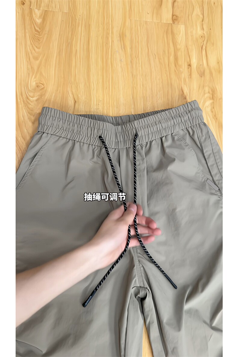 港风细格纹三杠织带褶皱设计大码M-5XL速干休闲裤CK78059P55控88,男装休闲裤,星座226-1