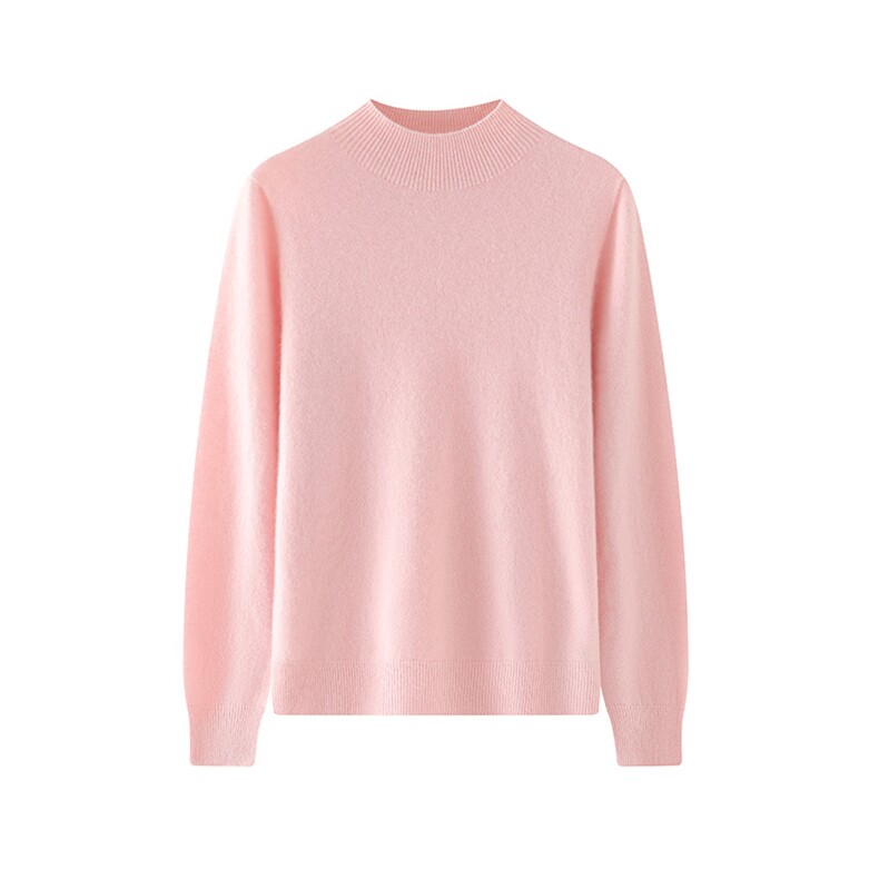 一线成衣半高领康赛妮线100纯山羊绒衫女秋冬季套头宽松打底毛衣，女装羊绒衫，轩妮羊绒