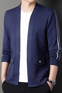春秋季男士长袖针织开衫纯色百搭2022中年商务休闲潮流外穿毛衣图片