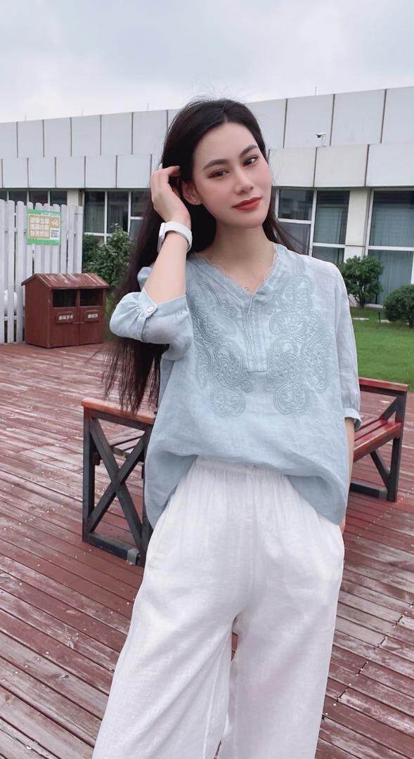 纯苎连衣裙小衫裤子裙子衬衣 时尚风 风淑女风休闲风，女装连衣裙，川哲