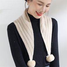 2025秋冬季时尚百搭通勤简约休闲带球三角围巾，围巾，思琳羊绒