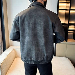 潮流皮衣外套男春秋季复古百搭拉链宽松机车服pu皮夹克潮JK2591图片
