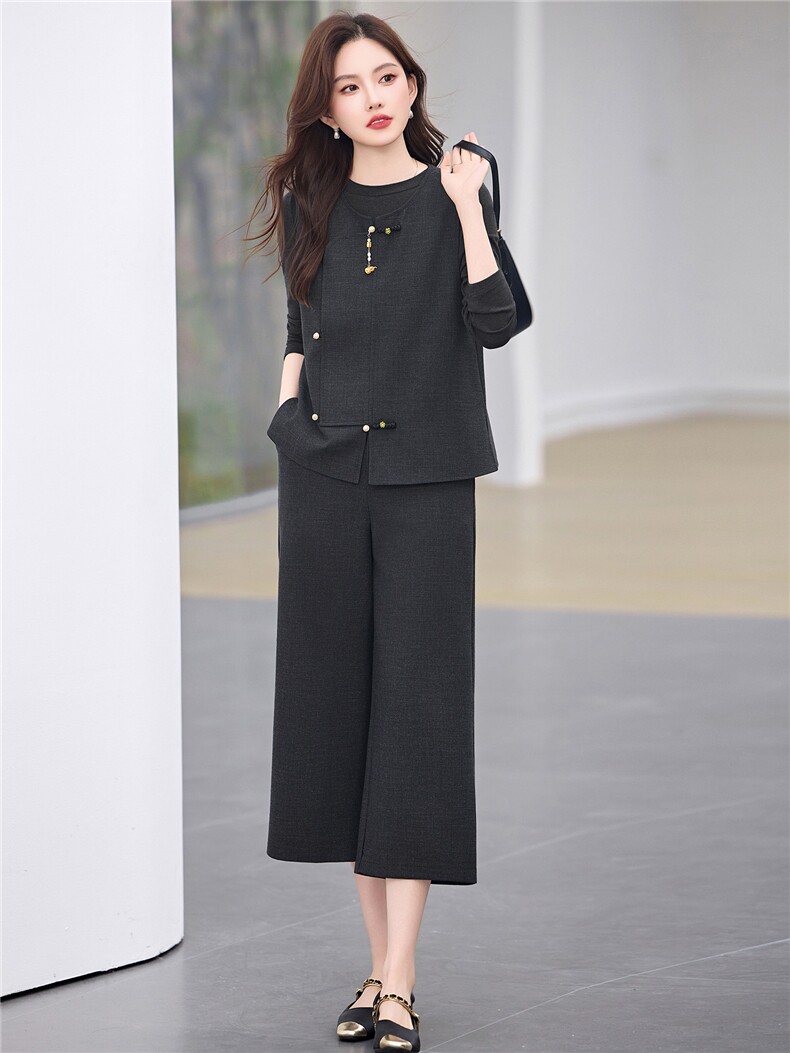 2026春季新品简约时尚休闲女装三件套,女装套装/套裙,美沁