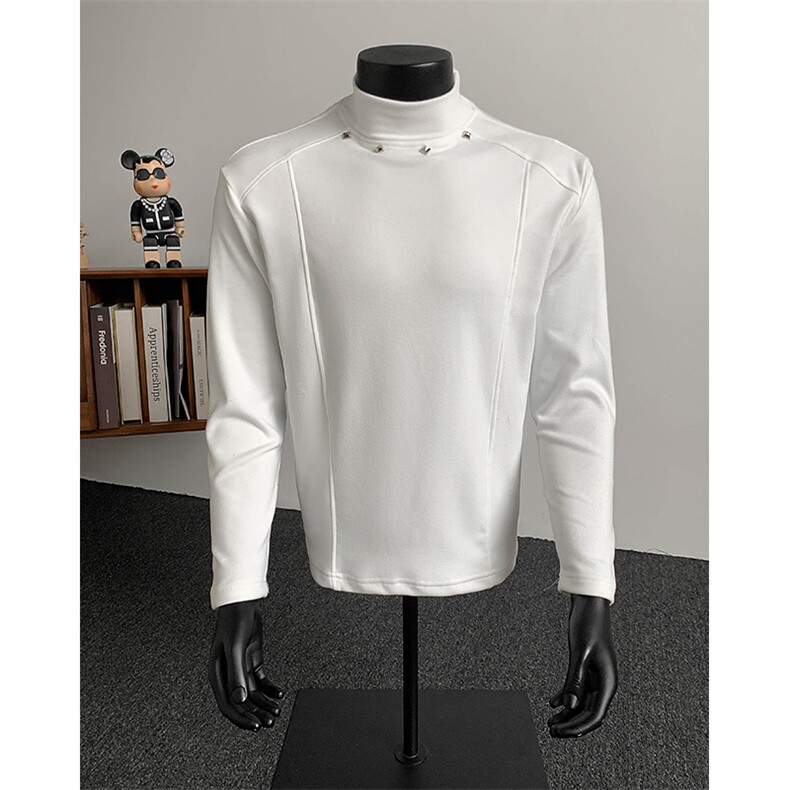 秋冬宽松休闲德绒长袖T恤打底衫XZ808B-WH111-特P20，男装T恤，星座808B