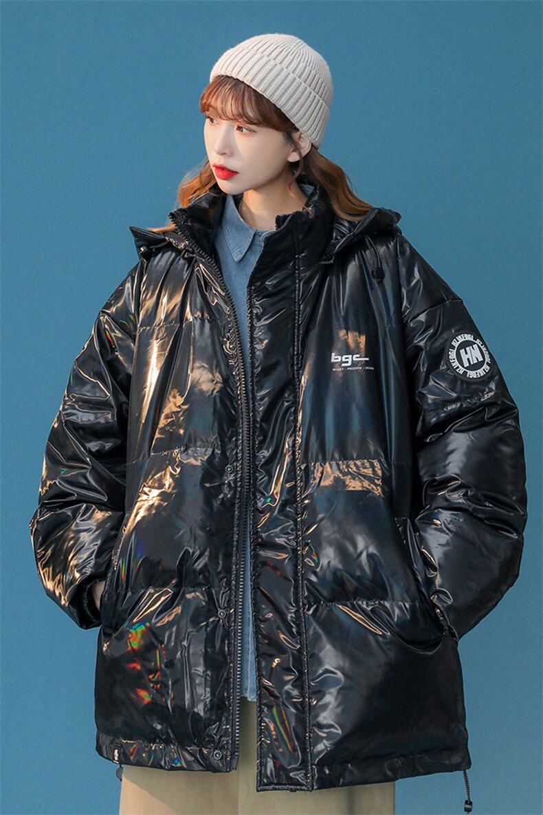 白鸭绒中性冬季潮流亮面设计感保暖加厚连帽羽绒服YR100P255控298,男装羽绒服,A247A