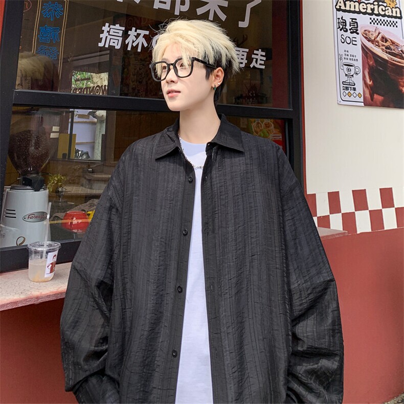 新中式盘扣长袖防晒衬衫男高级感复古中国风唐装亚麻外套式衬衣夏,男装衬衫,电商A022