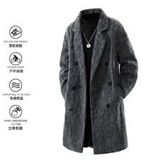 2025新秋款粗纺防羊绒毛呢大衣英伦风衣外套DSA157B-J2566-P115，男装风衣，电商A157B