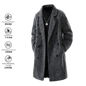2025新秋款粗纺防羊绒毛呢大衣英伦风衣外套DSA157B-J2566-P115图片