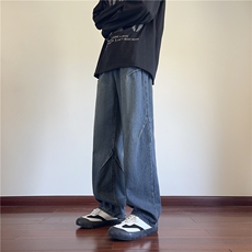 抖音品质美式高街复古水洗直筒阔腿牛仔裤B315-K23525-P65控78，男装牛仔裤，电商B315