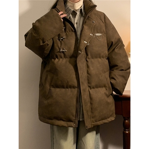 1中性立领PU皮复古做旧面料金属飞机扣款棉衣男MY77726P148控198图片