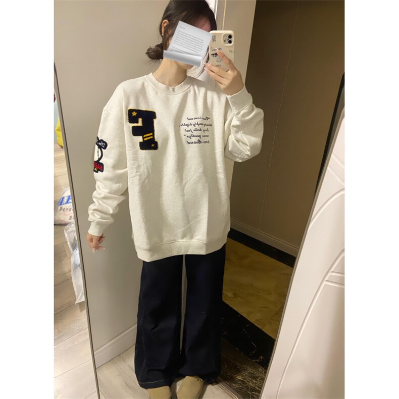 5433-P48原版做工刺绣后包领休闲卫衣薄款/加绒,女装卫衣/绒衫,星座617A-2