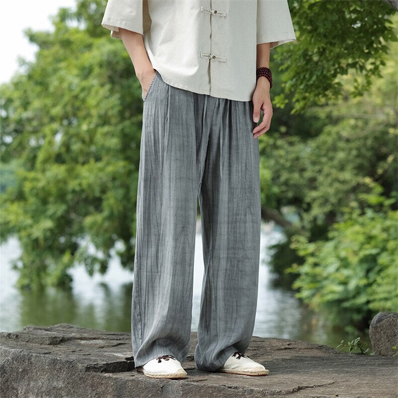 风亚麻褶皱休闲长裤星座815-8601p110,男装休闲裤,星座815（原A203）