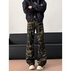 小众痞帅迷彩工装裤男女同款美式复古潮流街头情侣宽松G30/P54，男装休闲裤，星座506
