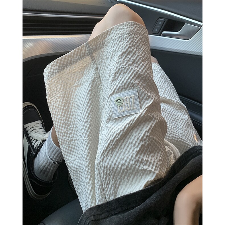 夏季新款泡泡格贴标短裤XZ604-DK215-特P25控49,男装牛仔裤,星座604