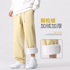 重磅摇粒绒宽松直筒卫裤秋冬季保暖加绒加厚休闲裤JRK628-特批-43，男装休闲裤，星座718-1