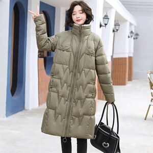 中长款羽绒服女2020年冬季新款韩版宽松白鸭绒时尚外套图片