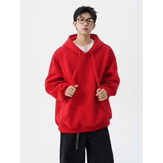 高克重卫衣男连帽卫衣纯色粗绳大帽衫情侣装休闲外套WY19P58，男装卫衣，电商D206-1