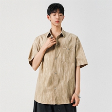 扎染脏脏工装短袖衬衫男款夏季潮牌宽松半袖衬衣外套Y002，男装T恤，星座210-1