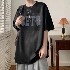 C422-P32夏季潮牌潮流百搭半袖体恤美式复古麂皮绒短袖T恤男现货，男装T恤，星座512-6