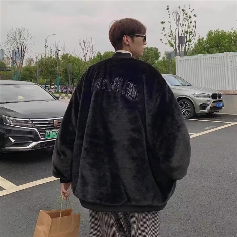 1506-1/MM041/P82冬季暗黑高街亚比风文化字母毛绒棉衣棉服男外套,男装棉衣,星座1506-1