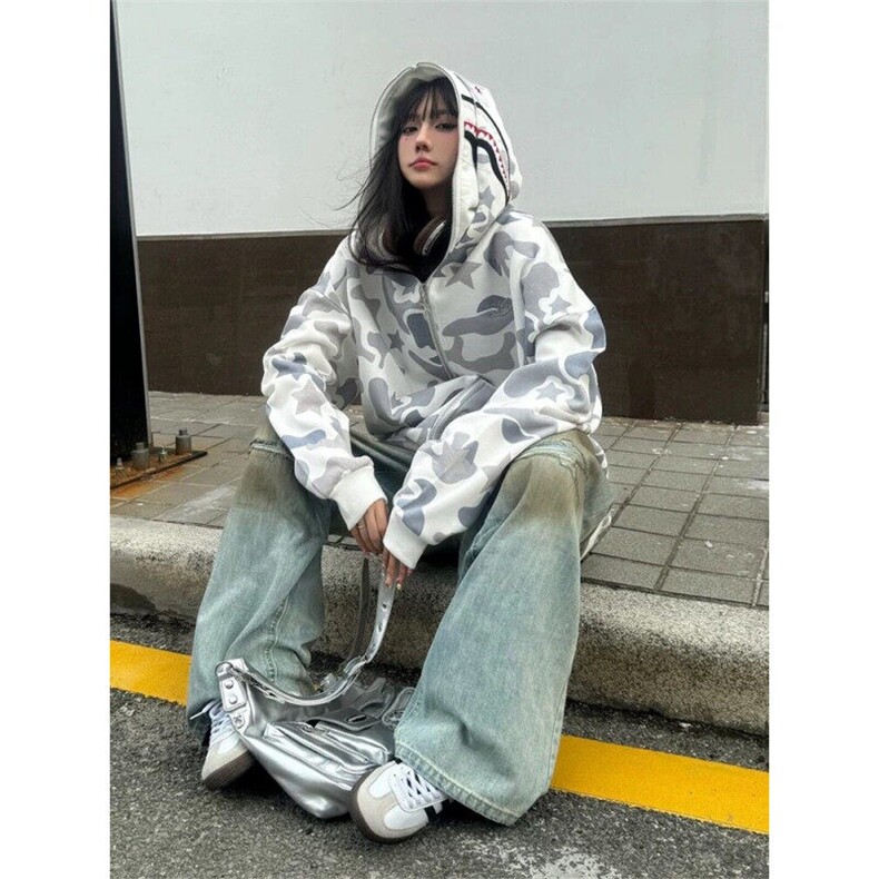 706-WY2528-P55特P高质量春季鲨鱼双帽卫衣美式高街开衫外套,男装卫衣,星座706