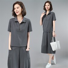 新款减龄时尚短袖卫衣休闲运动套装，，女装运动套装，涵誉